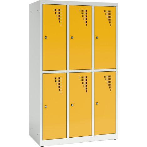 Vestiar scolar metalic cu 6 compartimente - Galben - poza 1