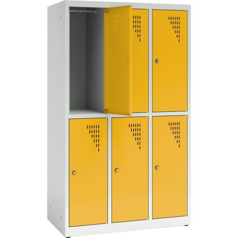 Vestiar scolar metalic cu 6 compartimente - Galben - poza 2