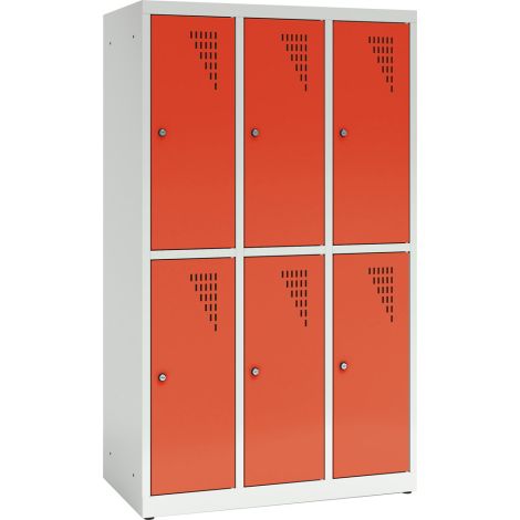 Vestiar scolar metalic cu 6 compartimente - Rosu - poza 1