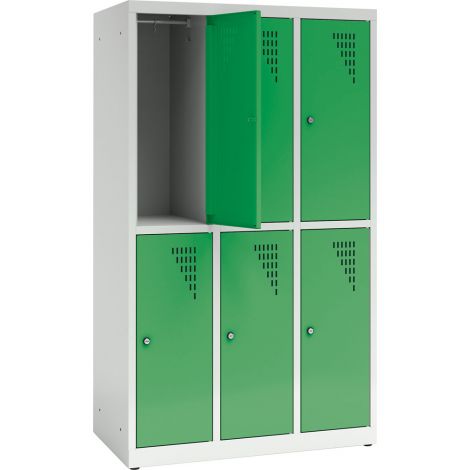 Vestiar scolar metalic cu 6 compartimente - Verde inchis - poza 2