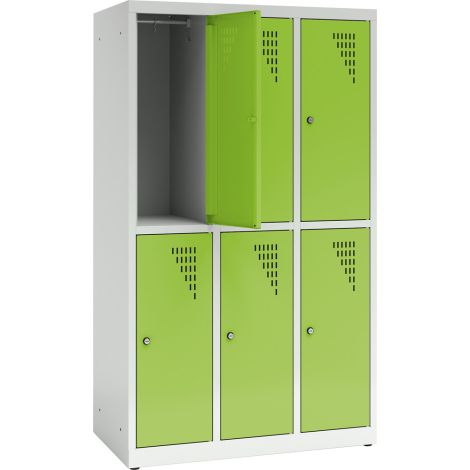 Vestiar scolar metalic cu 6 compartimente - Verde lime - poza 2