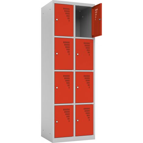 Vestiar scolar metalic cu 8 compartimente - Rosu - poza 2