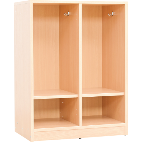 Vestiar scund 2 module Rainbow, culoare mesteacan, gradinita