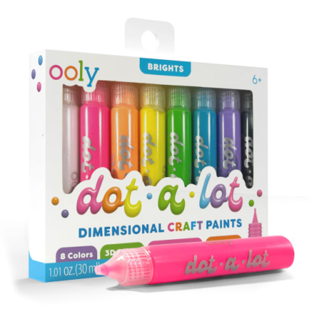 Vopsea 3D pentru tehnica punctului , Dot-a-Lot, set de 8 culori Brights - poza 1