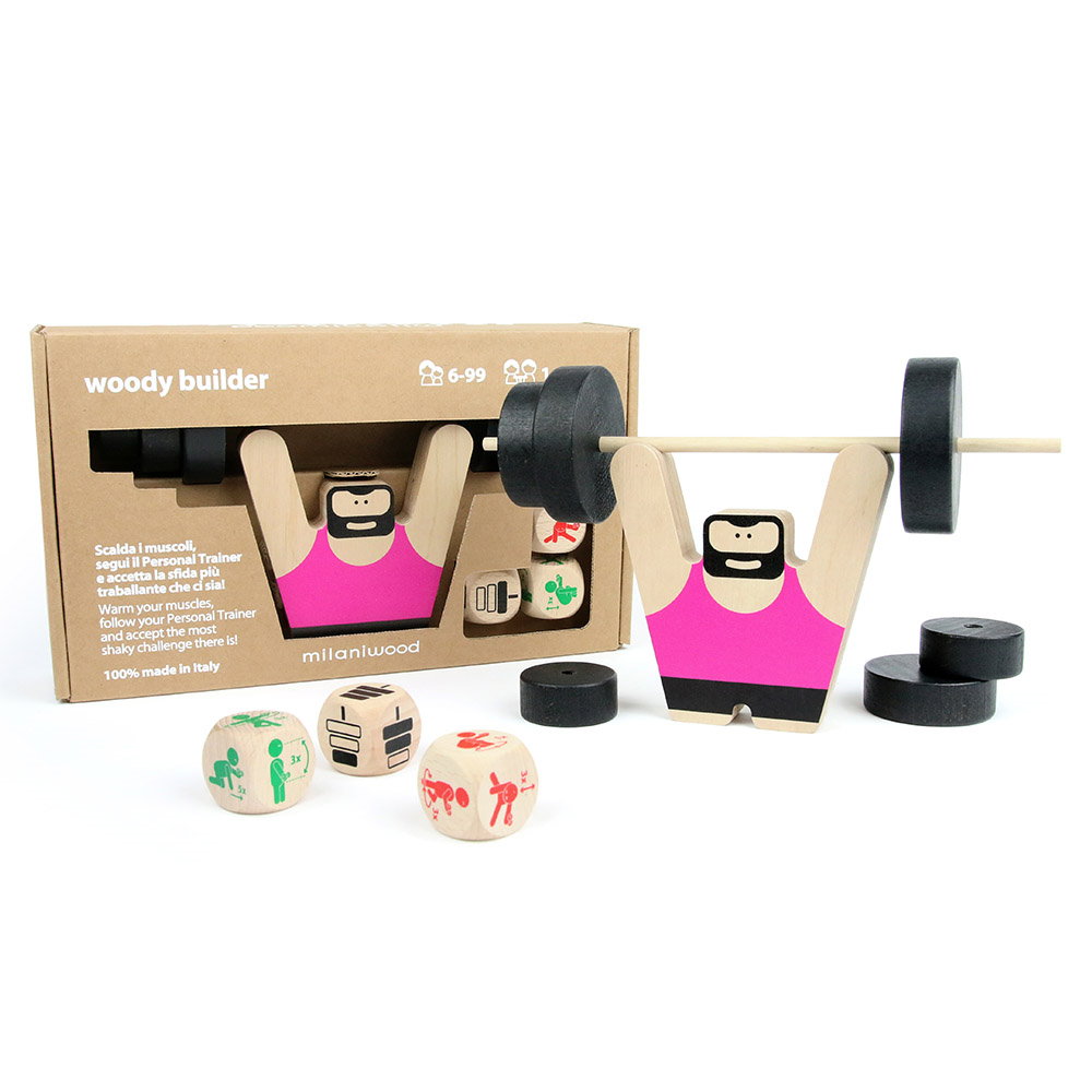Woody Builder, joc de motricitate din lemn, Milaniwood multicolor