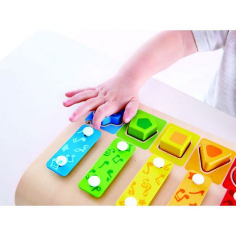 Xilofon cu 5 taste si Puzzle forme si culori, din lemn, 12luni+, Hape - poza 5