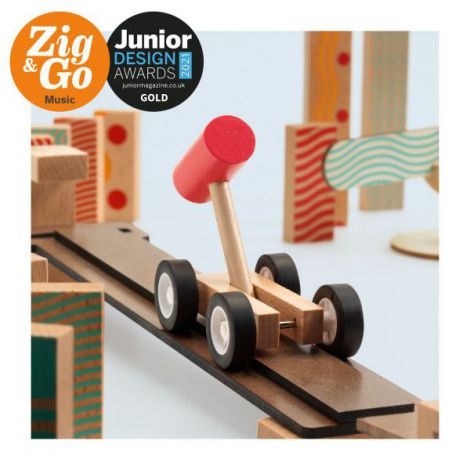 Zig & Go Djeco, set de constructie trasee, 52 piese- Muzica - poza 5