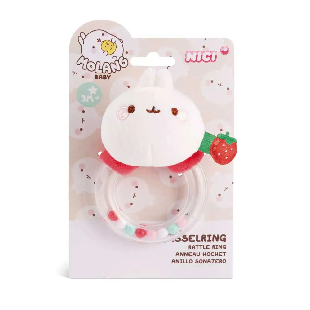Zornaitoare de plus cu inel Nici Molang 11 cm Iepuras - poza 3