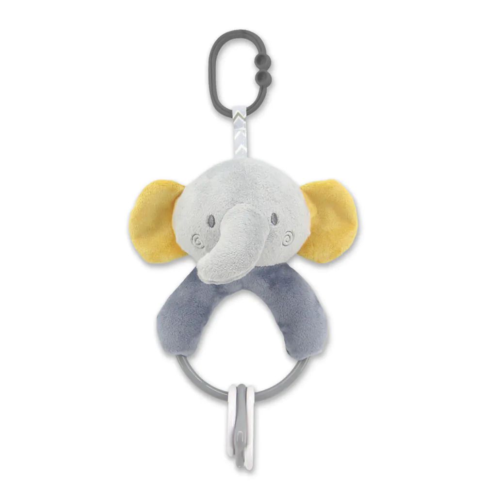 Zornaitoare de plus cu inel si forme Lorelli Natural Elefant Gri
